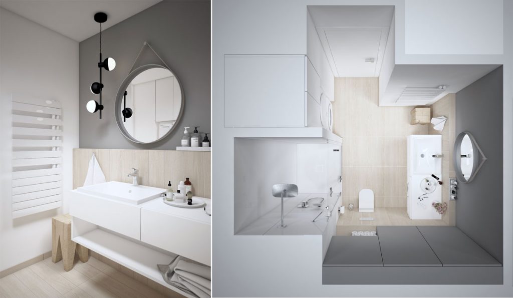 Kúpeľňa z dielne developera vylepšená o predstavy majiteľa bytu
