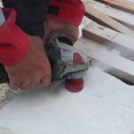 kladenie betónových platní na štrkové lôžko: Vŕtanie otvoru