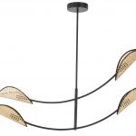 Závesná štvorramenná lampa s viedenským výpletom na tienidlách