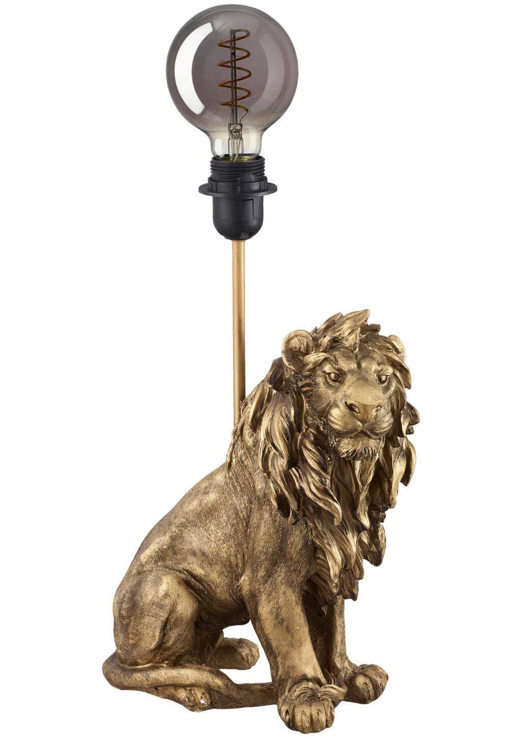medená stolová lampa lev