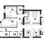 pôdorys 5-izbového bytu