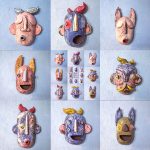 kolekcia z keramiky Masky z dielne Andreja Friča