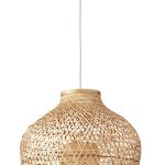 bambusová závesná lampa