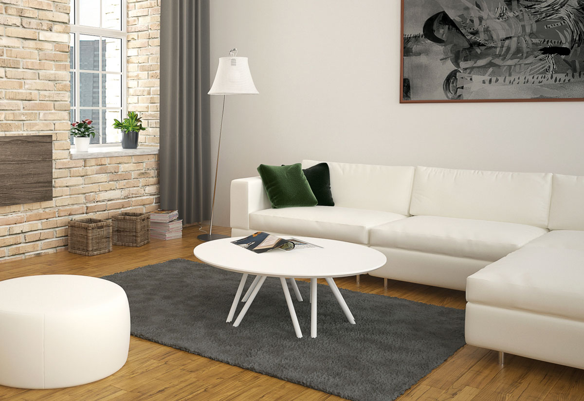 obývačka s bielou sedačkou